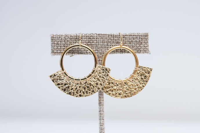 Hand Stitched Hoop Earrings