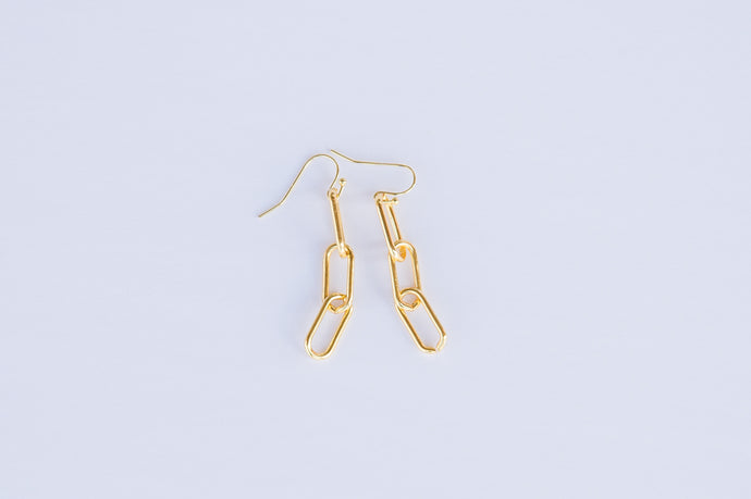 Triple Length Paperclip Earrings