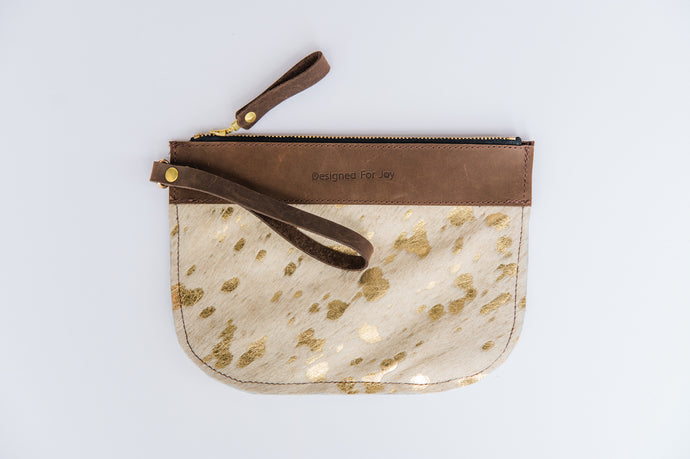 Hair On Slim Leather Wristlet