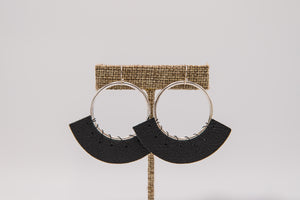 Hand Stitched Hoop Earrings