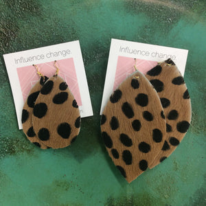 Hair On Leather Earrings