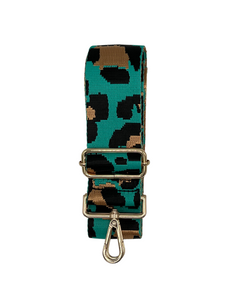 teal leopard guitar style strap